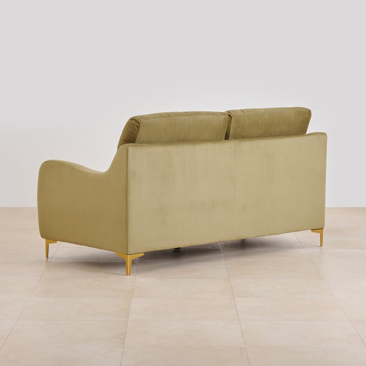 Bianca Velvet 3-Seater Sofa - Olive