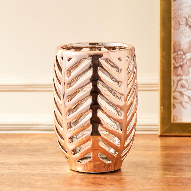 Stellar Stoneware Chevron Hurricane Candle Holder