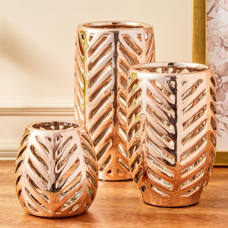 Stellar Stoneware Chevron Hurricane Candle Holder