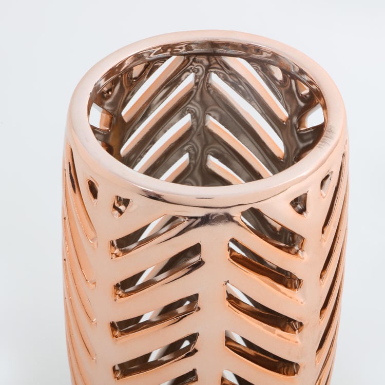 Stellar Stoneware Chevron Hurricane Candle Holder