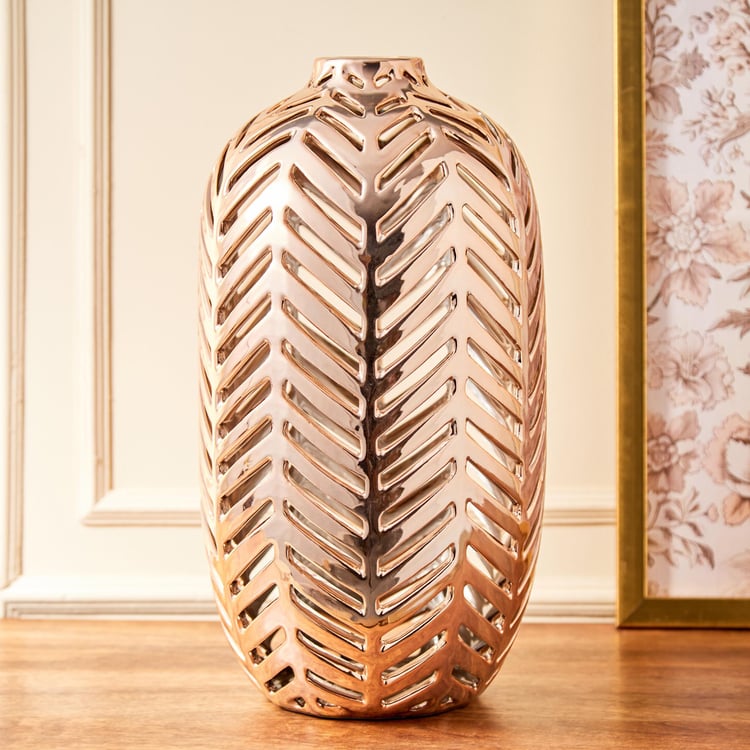 Stellar Stoneware Cut-Out Tall Vase