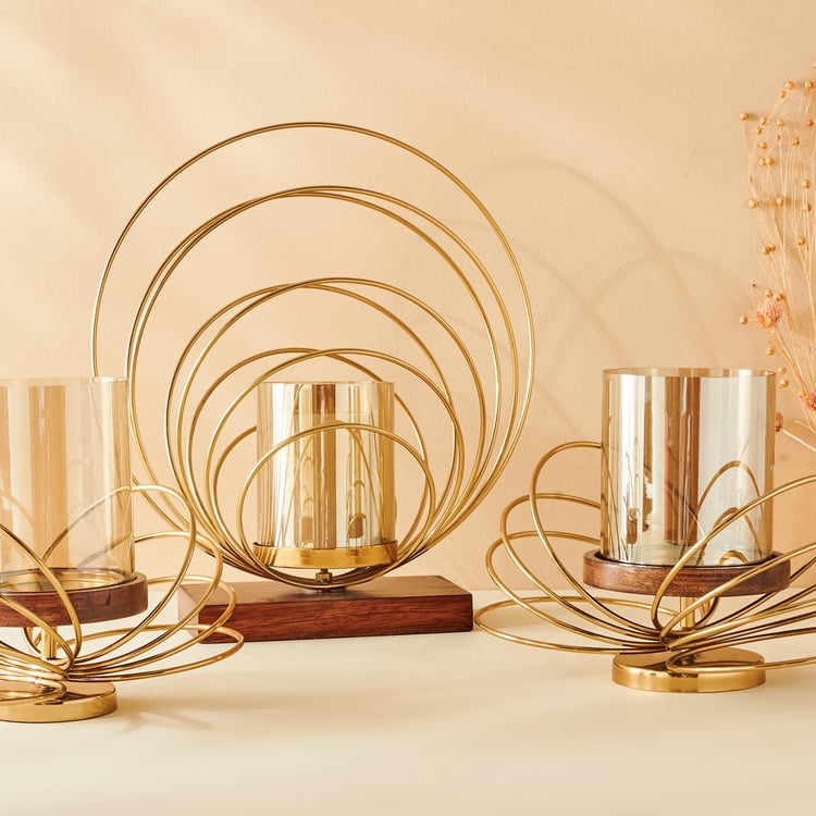 Splendid Dastkari Glass Hurricane Candle Holder with Butterfly Base