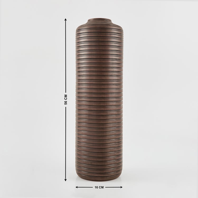 Bernina Polyresin Ribbed Floor Vase