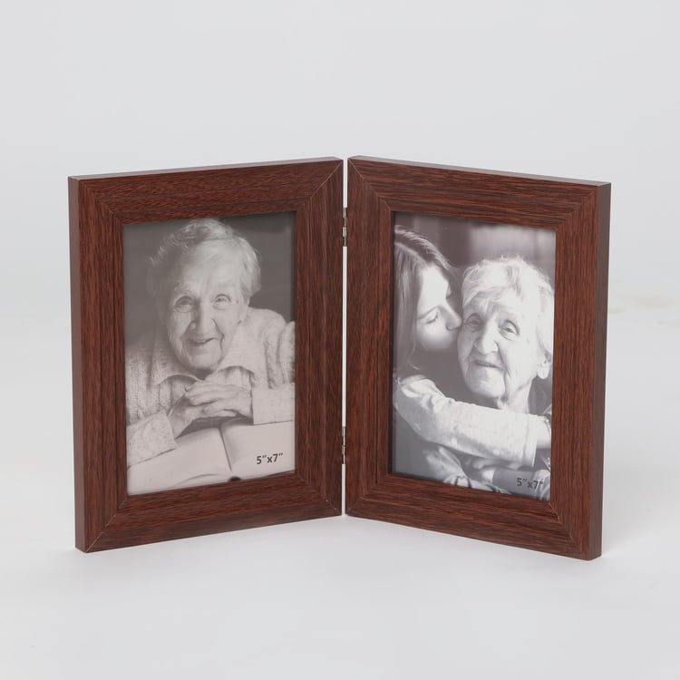 Sepia Set of 2 Wooden Foldable Photo Frames - 18x12cm