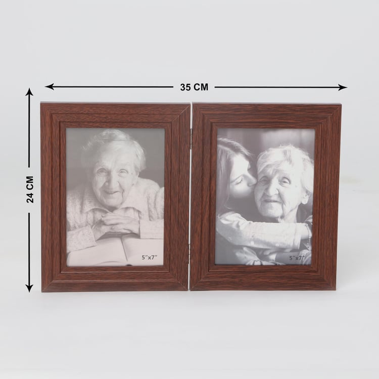 Sepia Set of 2 Wooden Foldable Photo Frames - 18x12cm