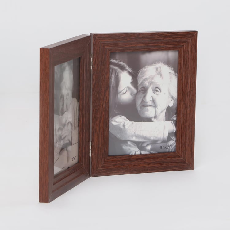 Sepia Set of 2 Wooden Foldable Photo Frames - 18x12cm