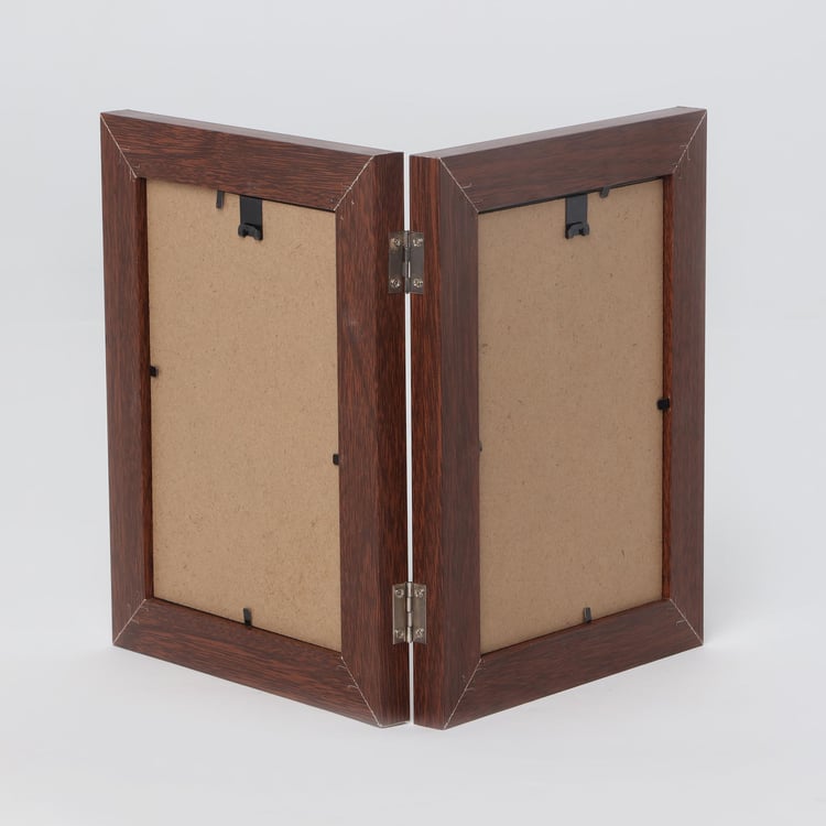 Sepia Set of 2 Wooden Foldable Photo Frames - 18x12cm