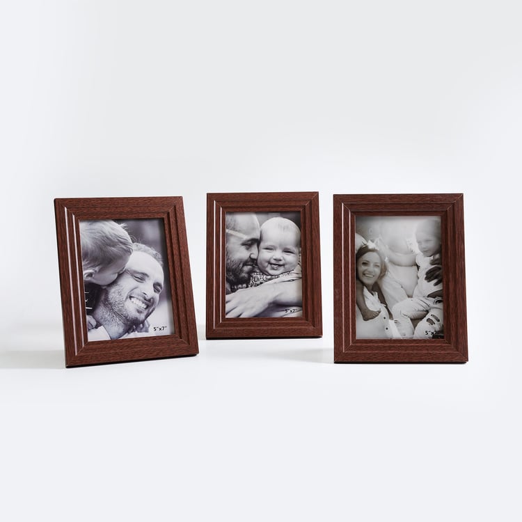 Sepia Set of 3 Wooden Photo Frames - 22.5x17.5cm