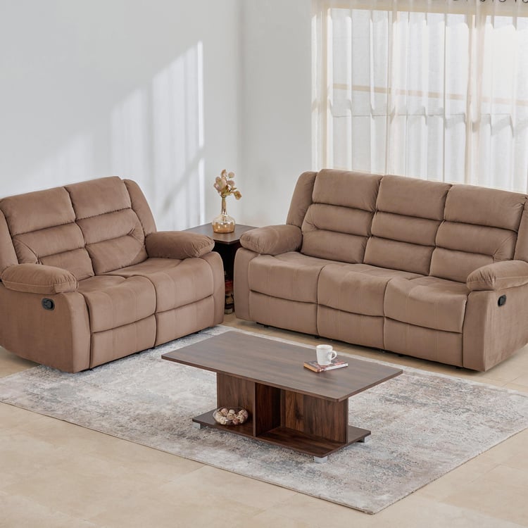 Cairo Fabric 3+2 Seater Recliner Set - Brown