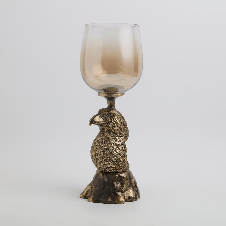 Eternity Vivere Glass Hurricane Candle Holder with Hawk Pedestal
