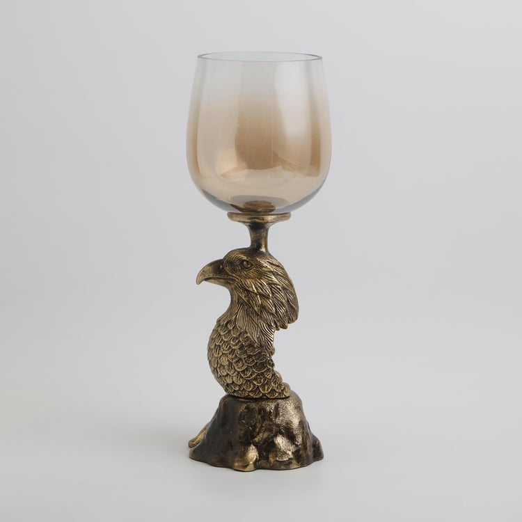 Eternity Vivere Glass Hurricane Candle Holder with Hawk Pedestal