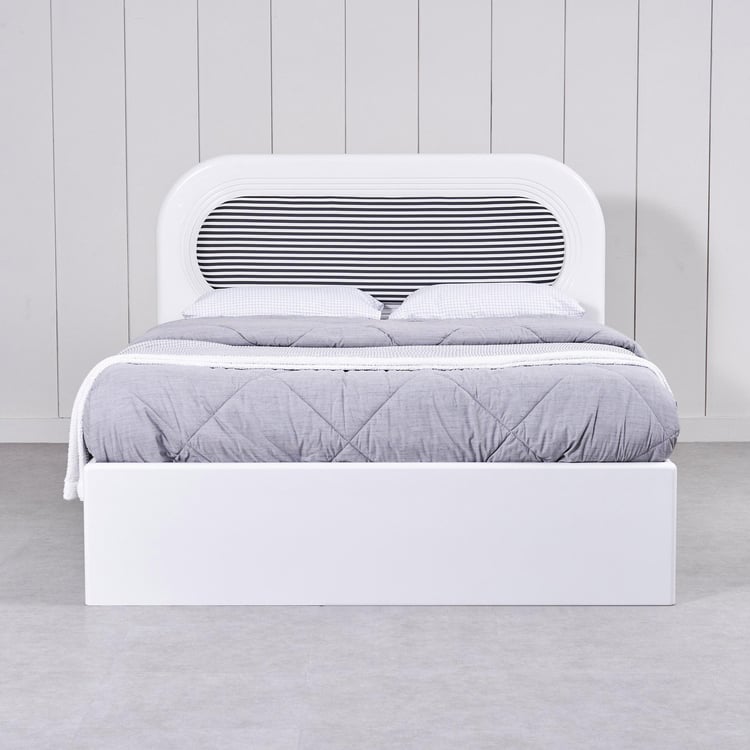 Charlie King Bed with Hydraulic Storage - White