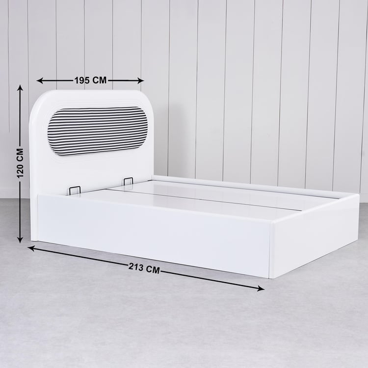 Charlie King Bed with Hydraulic Storage - White