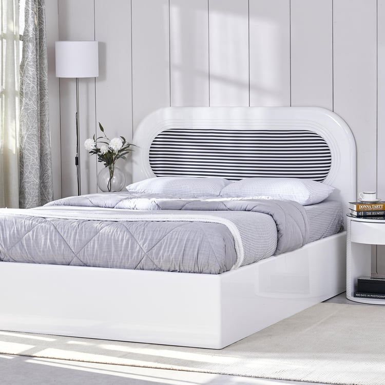 Charlie Queen Bed with Hydraulic Storage - White