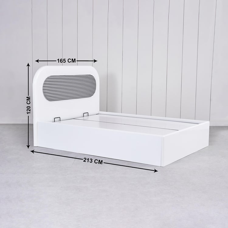 Charlie Queen Bed with Hydraulic Storage - White