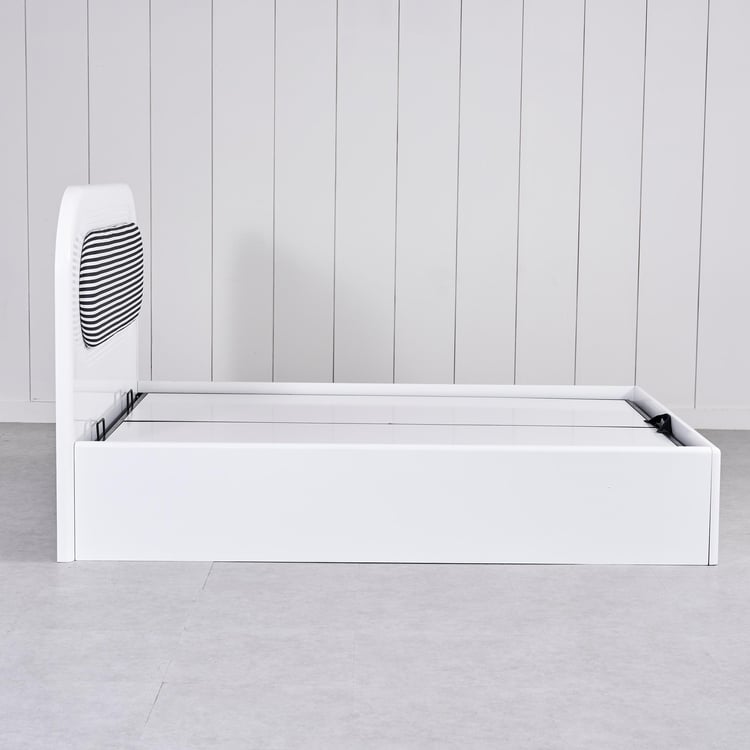 Charlie Queen Bed with Hydraulic Storage - White