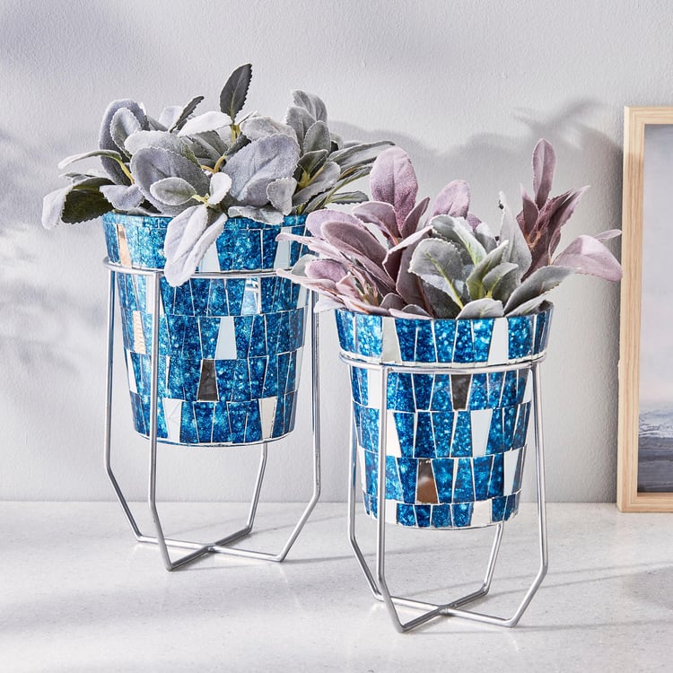 Mabel Decor Glass Mosaic Planter with Stand