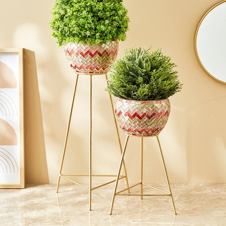 Mabel Glass Mosaic Planter with Stand