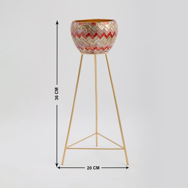 Mabel Glass Mosaic Planter with Stand