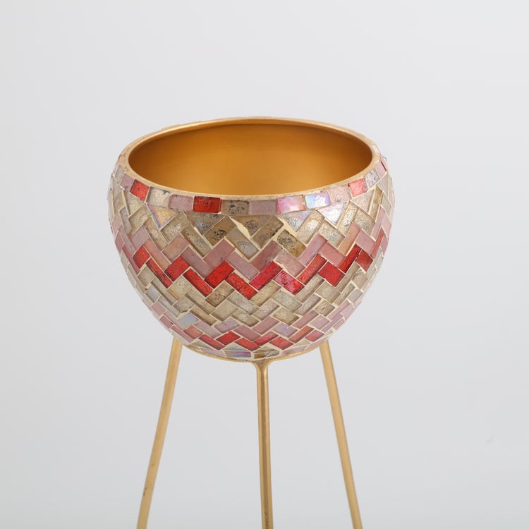 Mabel Glass Mosaic Planter with Stand