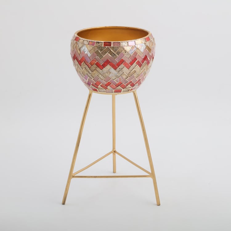 Mabel Glass Mosaic Planter with Stand