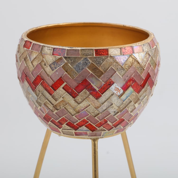 Mabel Glass Mosaic Planter with Stand