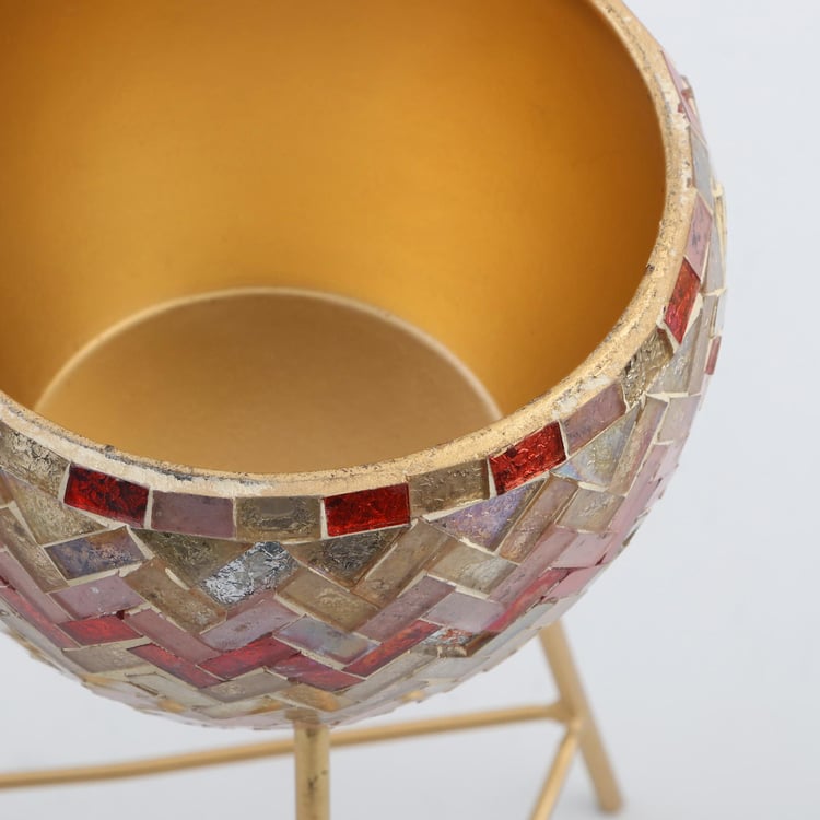 Mabel Glass Mosaic Planter with Stand