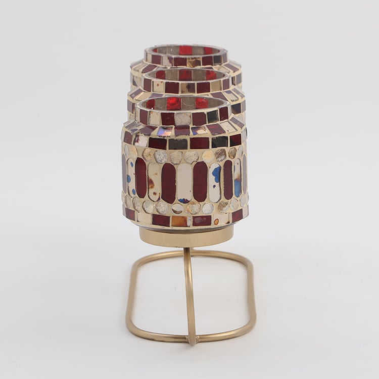 Mabel Decor Glass Mosaic Patterned Multi T-Light Holders