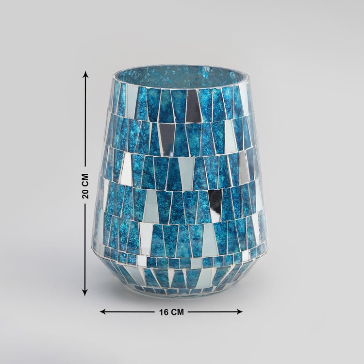 Mabel Decor Glass Mosaic Patterned Tapered Hurricane Candle Holder