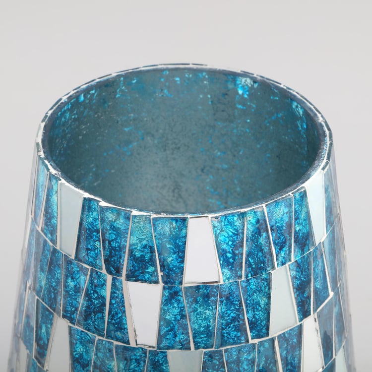 Mabel Decor Glass Mosaic Patterned Tapered Hurricane Candle Holder