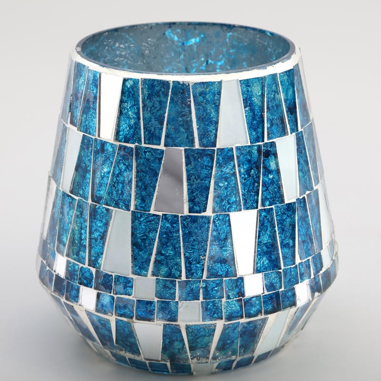 Mabel Decor Glass Mosaic Patterned Hurricane Candle Holder