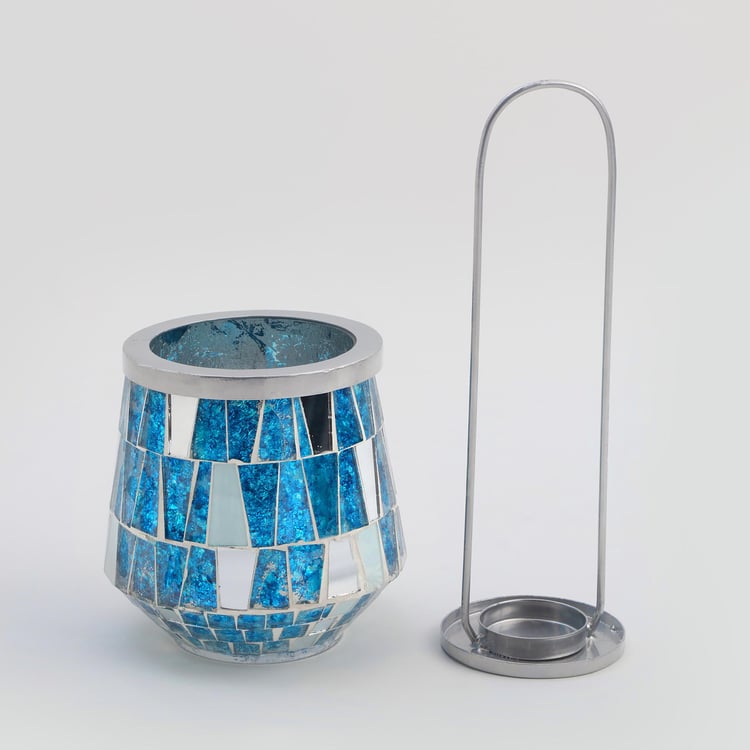 Mabel Decor Glass Mosaic Patterned Tapered Lantern