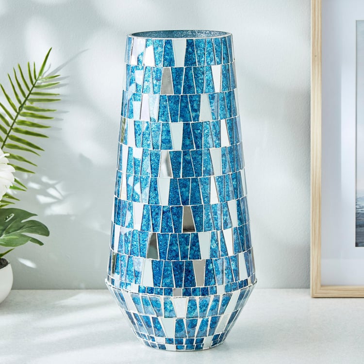 Mabel Decor Glass Mosaic Tapered Vase