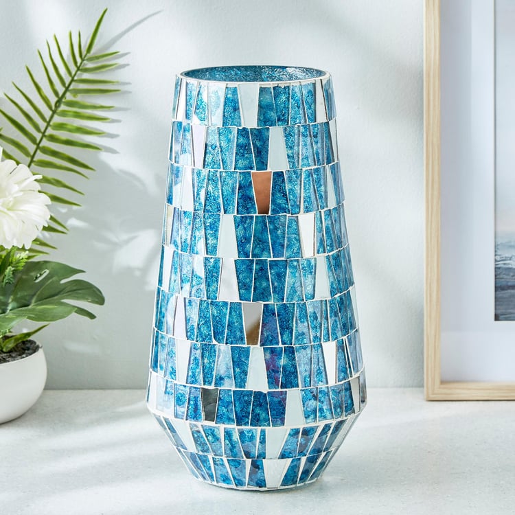 Mabel Decor Glass Tapered Mosaic Vase