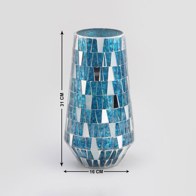 Mabel Decor Glass Tapered Mosaic Vase