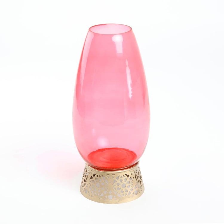 Rylee Glass Vase with Metal Base