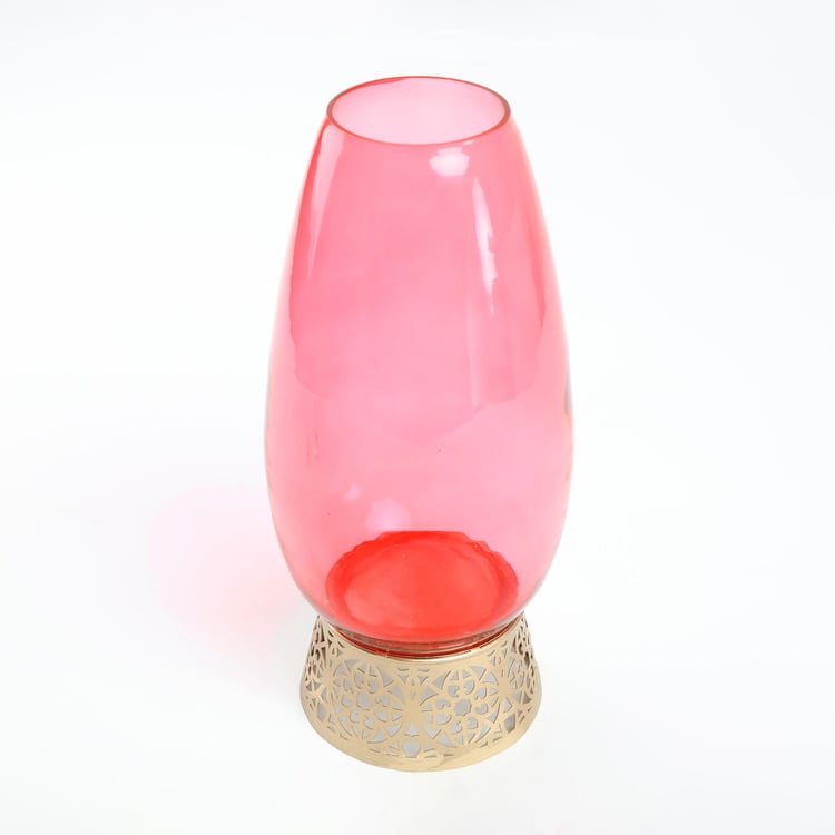 Rylee Glass Vase with Metal Base