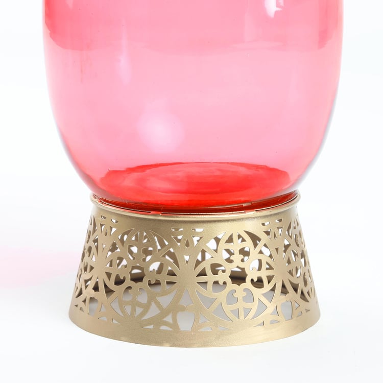 Rylee Glass Vase with Metal Base