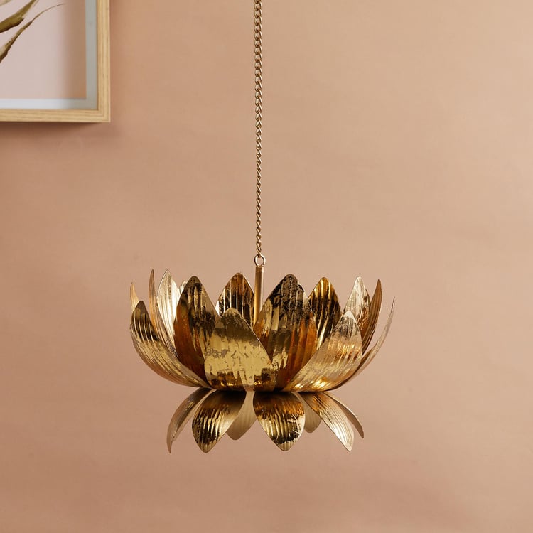 Rylee Iron Lotus Hanging Wall Accent