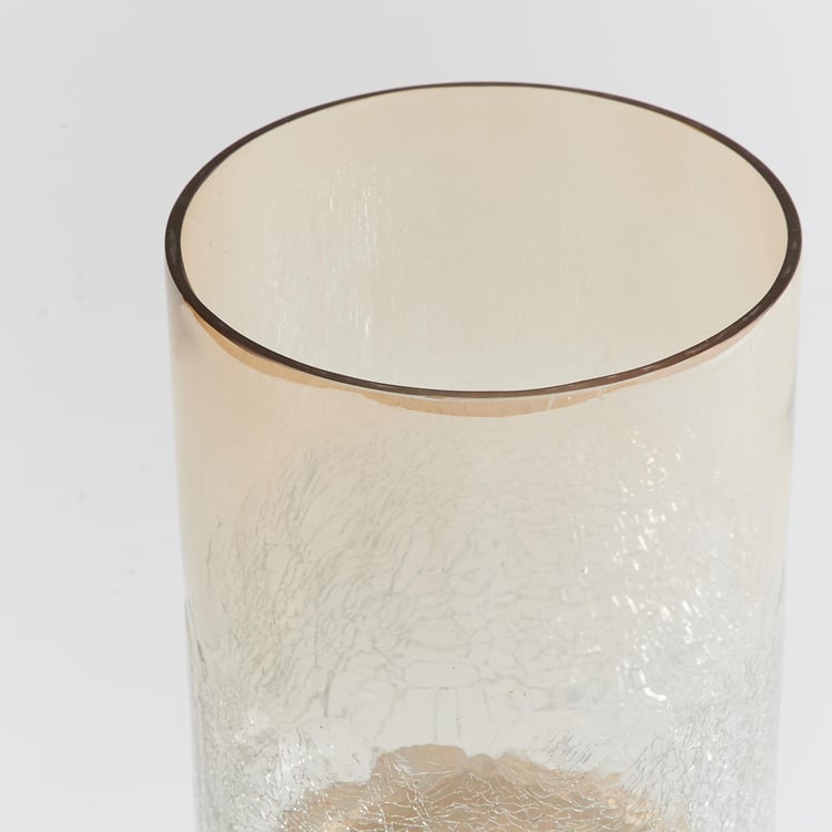 Austin Glass Crackled Hurricane Candle Holder