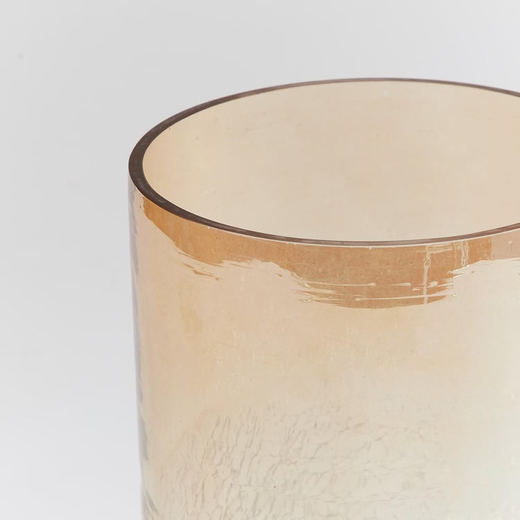 Austin Glass Crackled Hurricane Candle Holder