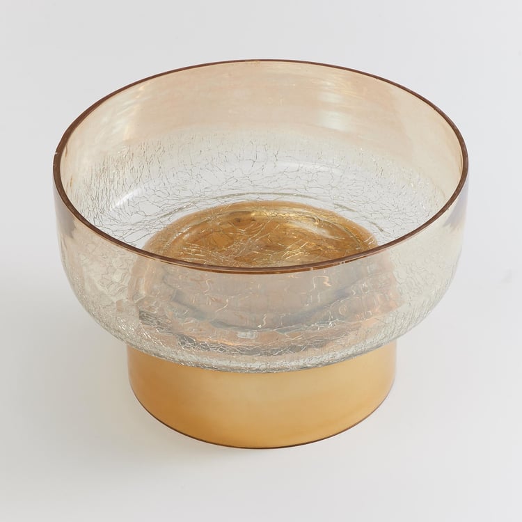 Austin Glass and Metal Crackled Decorative Bowl