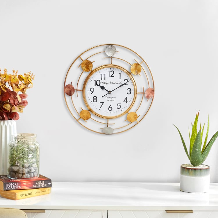 Splendid Dastkari Metal Wall Clock - 36cm