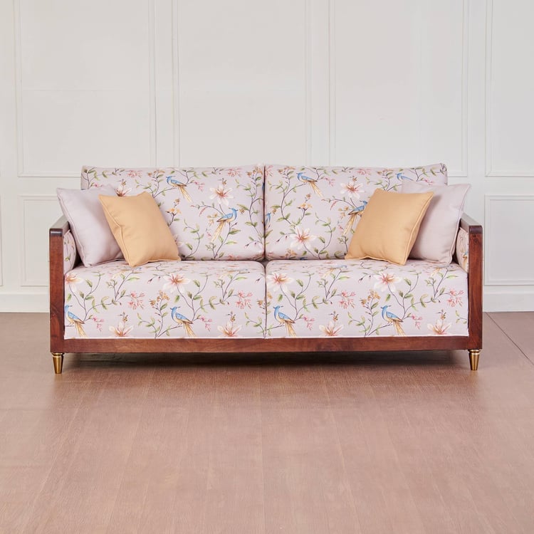 Dastkari Fabric 3+2 Seater Sofa Set with Cushions - Beige