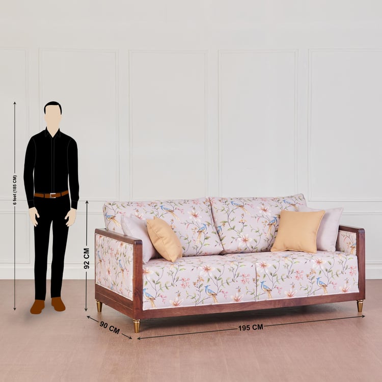 Dastkari Fabric 3+2 Seater Sofa Set with Cushions - Beige