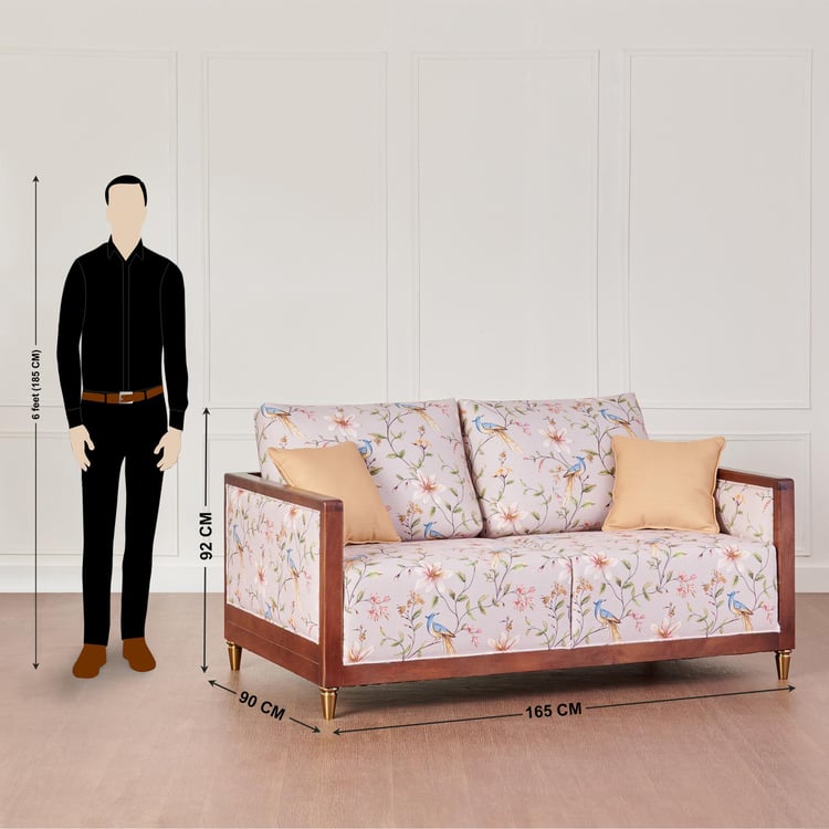 Dastkari Fabric 3+2 Seater Sofa Set with Cushions - Beige