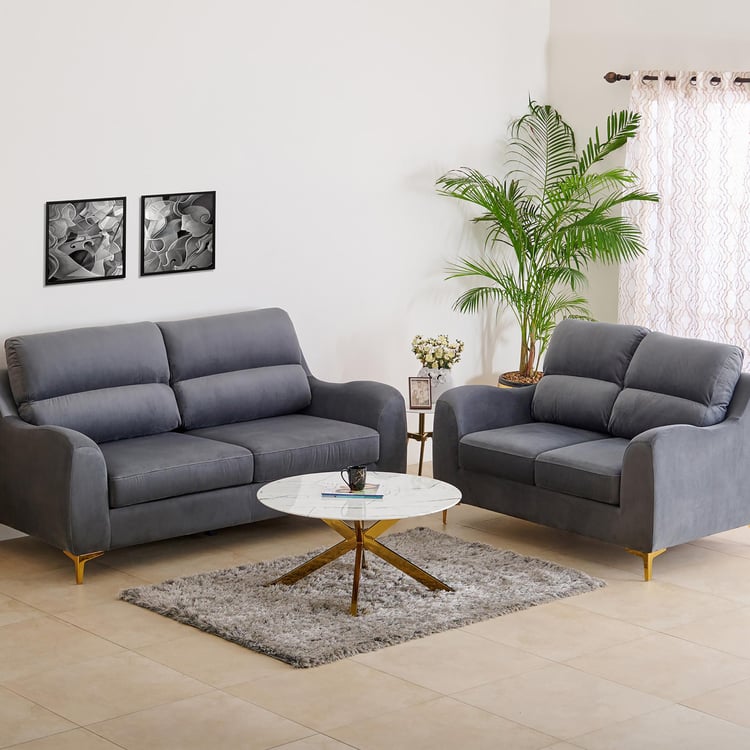 Bianca Velvet 3+2 Seater Sofa Set - Grey