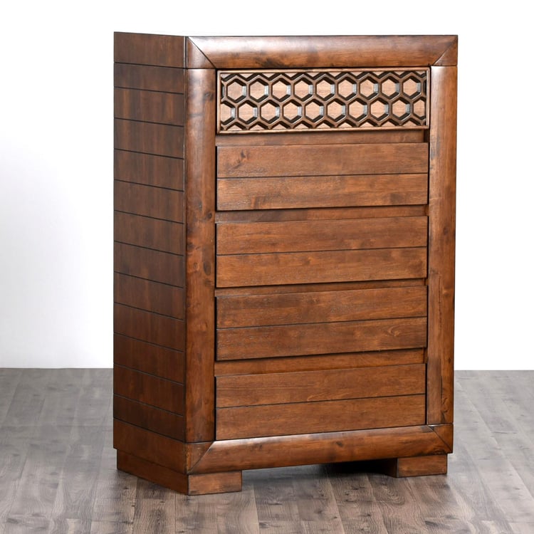 (Refurbished) Heritage Chest of 4 Drawers - Brown