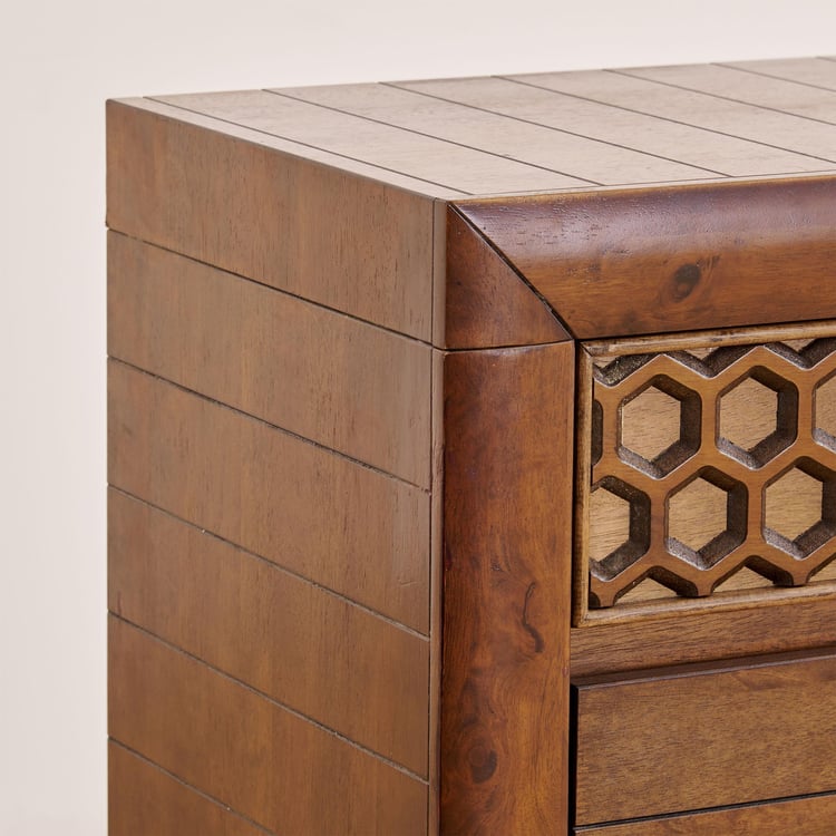 (Refurbished) Heritage Chest of 4 Drawers - Brown