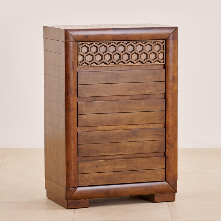(Refurbished) Heritage Chest of 4 Drawers - Brown